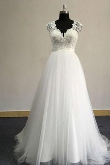 Robe de mariée vintage trou serre ceinture de traîne courte en plage