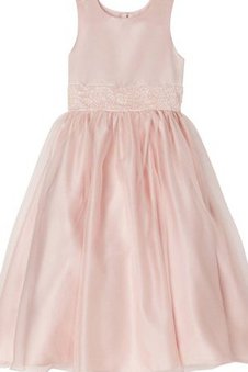 Robe de cortège enfant en tulle ligne a longueur à cheville avec zip en satin