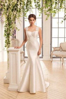 Robe de mariée simple intemporel longue fermeutre eclair de sirène