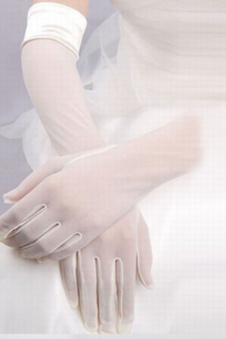 Spécial modestes gants tulle blanc mariée