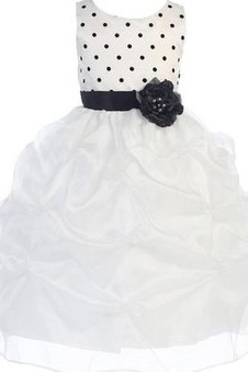 Robe de cortège enfant encolure ronde avec fleurs avec sans manches de lotus