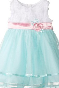 Robe de cortège enfant plissé bref en tulle encolure ronde ligne a