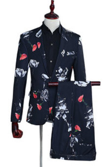 Mariage costume homme noir hommes hommes floral