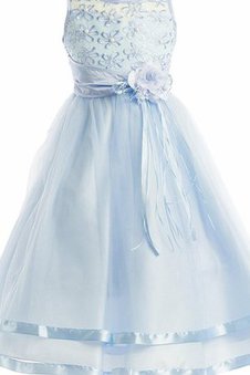 Robe de cortège enfant textile en tulle avec fleurs jusqu'au sol ligne a broder