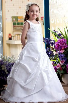 Robe de cortège enfant avec lacets manche nulle appliques avec fleurs