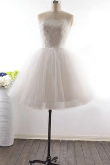 Robe de mariée a-ligne bretelles spaghetti cordon manche nulle trou de serrure