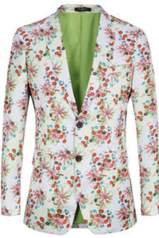 Imprimé hommes la taille européenne mode veste floral costume