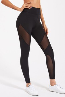 Legging et détail de zip avec pièces transparentes