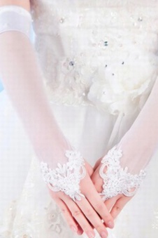 Élégante dentelle | modestes blancs élégants | gants de mariée modestes charme