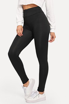 Legging voyant unicolore à taille élastique