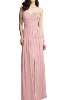 Robe demoiselle d'honneur jusqu'au sol ruché en chiffon col en forme de cœur ligne a