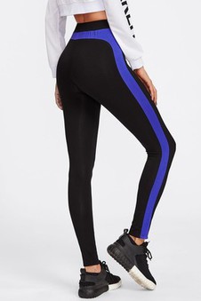 Leggings côté verticale rayure bicolore