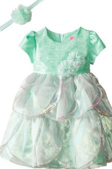 Robe de cortège enfant avec fleurs ruché de lotus avec gradins en organza