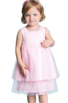 Robe de cortège enfant plissage ligne a avec zip avec gradins textile en tulle