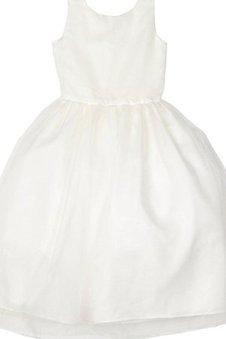 Robe de cortège enfant plissage facile ligne a en organza manche nulle