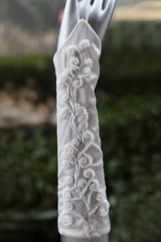 Junoesque taffetas blanc gants de mariée de luxe