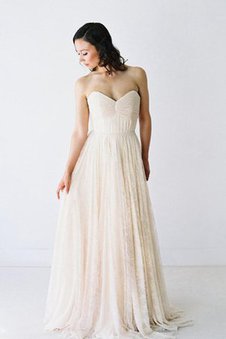 Robe de mariée facile plissé manche nulle cordon ruché