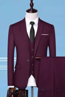 Vin rouge affaires formelle décontracté costume mariage homme