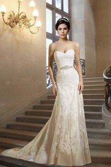 Robe de mariée sexy distinguee avec sans manches de traîne moyenne collant