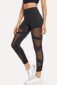 Legging mignonne avec pièces transparentes