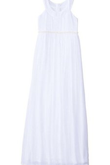 Robe de cortège enfant plissé en taffetas avec perle avec zip longueur au ras du sol