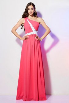 Robe de bal longue de tour de ceinture empire avec perle a-ligne en chiffon