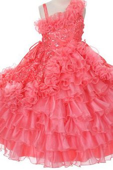 Robe de cortège enfant pailleté ruchés longs ligne a fermeutre eclair jusqu'au mollet