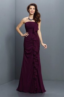 Robe demoiselle d'honneur longue fermeutre eclair de bustier de sirène manche nulle