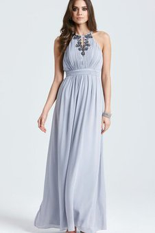 Robe demoiselle d'honneur femme branché longue manche nulle avec perle avec chiffon