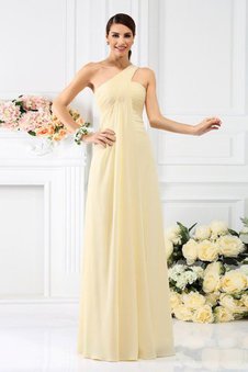 Robe demoiselle d'honneur longue avec fronce de princesse ligne a avec chiffon