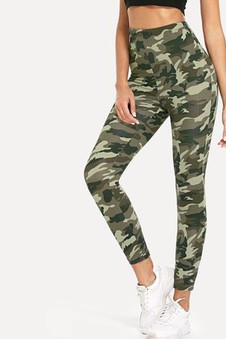 Legging camouflage avec imprimé taille haute