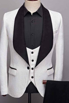 Mariage américaine noir blanc blazer costumes