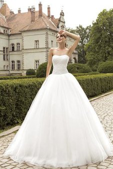 Robe de mariée simple naturel de mode de bal en tulle de traîne courte