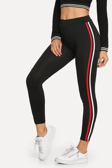 Legging exquis avec bande rayée