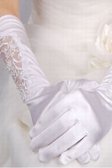 Étourdissant gants de luxe taffetas blanc de mariée