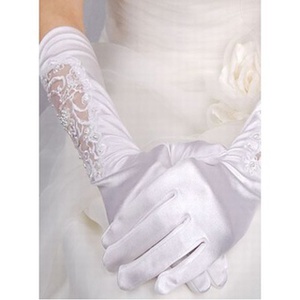 Étourdissant gants de luxe taffetas blanc de mariée