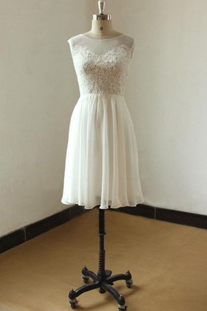 Robe de mariée informel simple de longueur à genou a-ligne avec chiffon