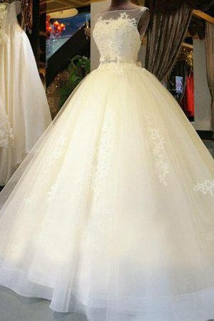 Robe de mariée avec perle avec zip decoration en fleur de mode de bal en organza