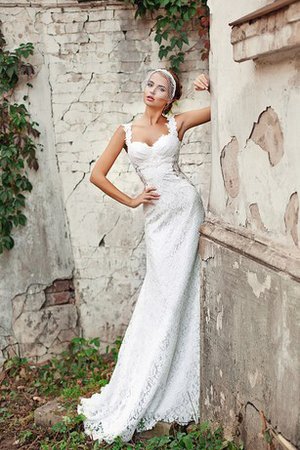 Robe de mariée luxueux longue en dentelle avec zip cordon