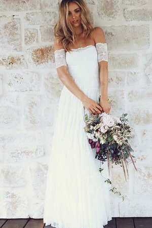 Robe de mariée luxueux facile plissé serieuse d'epaule ajourée