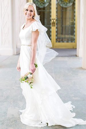 Robe de mariée simple romantique moderne modeste avec manche courte