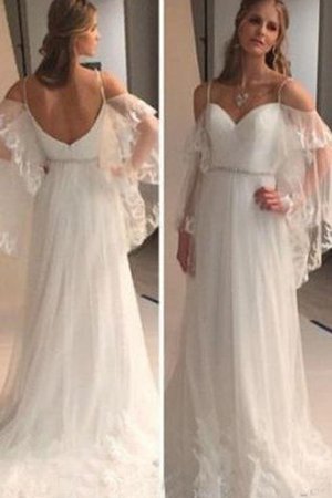 Robe de mariée sexy à la mode longue textile en tulle manche nulle