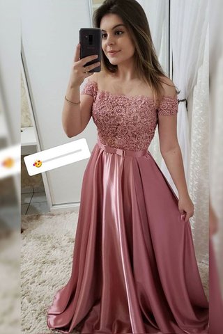 Robe de soirée a-ligne manche nulle textile en tulle longueur au ras du sol  de princesse - GoodRobe