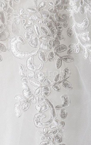 Robe de mariée naturel cordon en organza decoration en fleur de mode de bal
