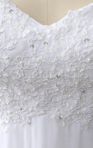 Robe de mariée pailleté facile avec cristal en chiffon bucolique