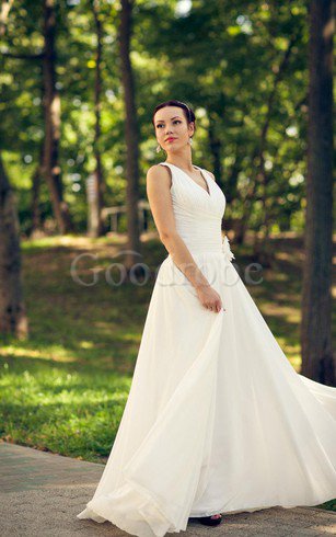 Robe de mariée ligne a avec chiffon avec fleurs avec zip longueur au ras du sol