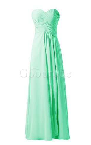 Robe demoiselle d'honneur naturel plissé ruché manche nulle en chiffon