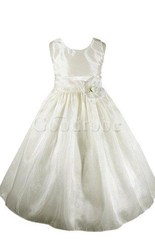 Robe de cortège enfant naturel manche nulle avec zip col u profond ligne a