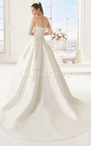 Robe de mariée serieuse luxueux avec zip avec nœud à boucles longueur au niveau de sol