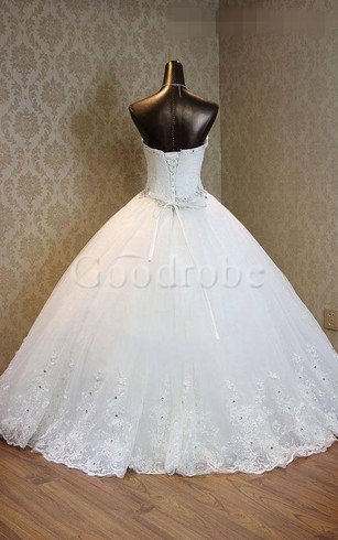 Robe de mariée plissé avec fleurs en dentelle textile taffetas avec perle
